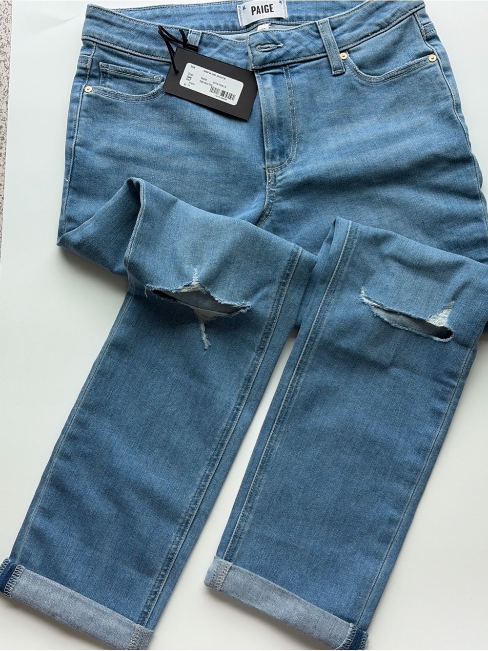 Paige Women's Brigitte Mid Rise Boyfriendfir in Ratatouille Destructed Size 25